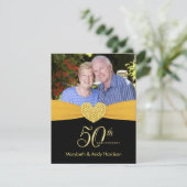 50e Jubileum - Faux Pocket Photo Invitations Kaart (Staand voorkant)