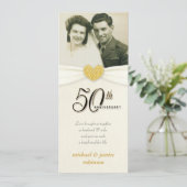 50e Jubileum - Faux Pocket Photo Invitations Kaart (Staand voorkant)