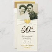 50e Jubileum - Faux Pocket Photo Invitations Kaart (Voorkant / Achterkant)