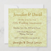 50e Jubileum Faux Satin Bow Metallic Paper Kaart (Achterkant)