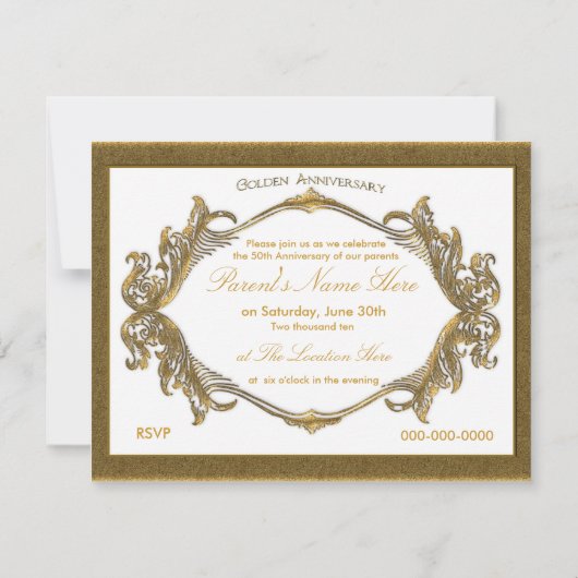 50e Jubileum feestdag Kaart (Achterkant)