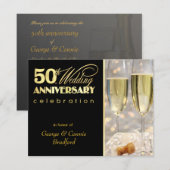 50e Jubileum feestdagen - zwart goud Kaart (Voorkant / Achterkant)