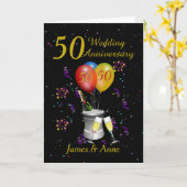 50e Jubileum-feestkaart voor bruiloft Kaart (Gele Bloem)