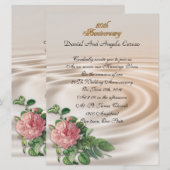 50e Jubileum feestuitnodiging roos Kaart (Voorkant / Achterkant)