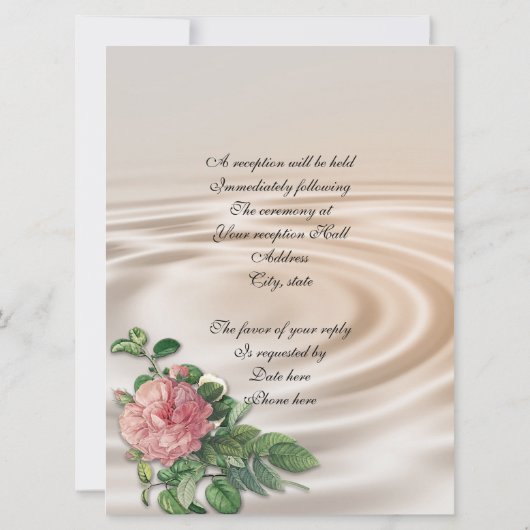 50e Jubileum feestuitnodiging roos Kaart (Achterkant)