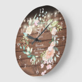 50e Jubileum Floral Rustic Wood String Lights Grote Klok (Hoek)