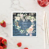 50e Jubileum Floral String Lights Blue Rustic Servet (Insitu)