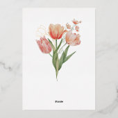 50e Jubileum Floral Wreath Folie Uitnodiging (Achterkant)