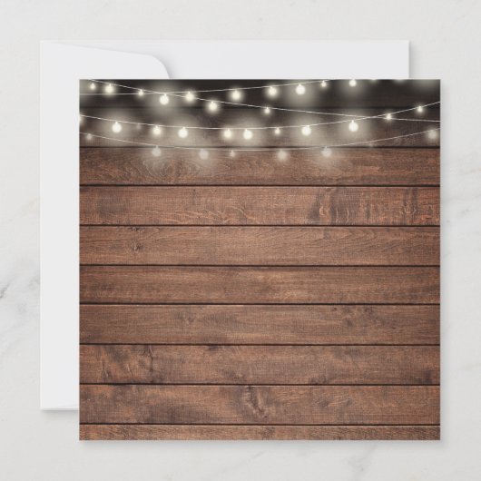 50e Jubileum Foliage Rustic Wood Lights Square Save The Date (Achterkant)
