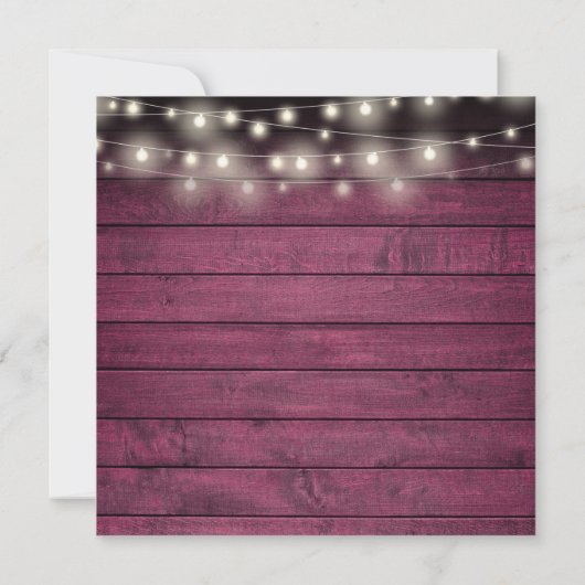 50e Jubileum Foliage Rustieke Rood Houten Lichten Save The Date (Achterkant)