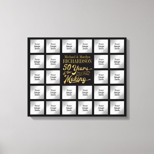 50e Jubileum Foto-Collage JAREN IN DE MAKING Canvas Afdruk (Voorkant)