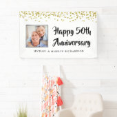 50e Jubileum Foto Gold Confetti Spandoek (Insitu)