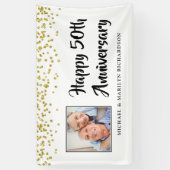 50e Jubileum Foto Gold Confetti Spandoek (Verticaal)