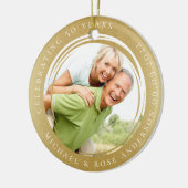 50e Jubileum Foto Gold Foil Keramisch Ornament (Links)