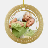 50e Jubileum Foto Gold Foil Keramisch Ornament (Achterkant)