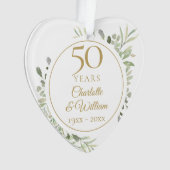 50e Jubileum Foto zacht Waterverf leest Ornament (voorkant)