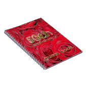 50e Jubileum Gastboek Gold Red Roses Floral Notitieboek (Rechterzijde)