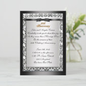 50e Jubileum gelofte verlenging formeel zwart en w Kaart (Staand voorkant)