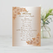 50e Jubileum gelofte verlenging Uitnodiging rozen (Staand voorkant)