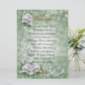 50e Jubileum gelofte vernieuwing witte rozen Kaart (Staand voorkant)