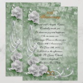 50e Jubileum gelofte vernieuwing witte rozen Kaart (Voorkant / Achterkant)