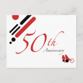 50e Jubileum (gematigde vogels) Briefkaart (Voorkant)