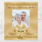 50e Jubileum gepersonaliseerde flessenetiketten, g Wijn Etiket (Enkel label)