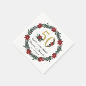 50e Jubileum gepersonaliseerde kerstservetten Servet (Hoek)