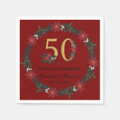 50e Jubileum gepersonaliseerde kerstservetten Servet (Voorkant)