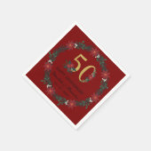 50e Jubileum gepersonaliseerde kerstservetten Servet (Hoek)