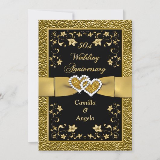 50e Jubileum Gevoegde Wondenweduwschap Nodig 3 uit Kaart (Voorkant)