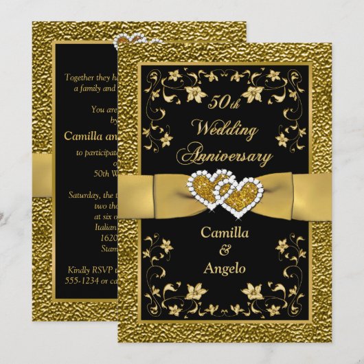 50e Jubileum Gevoegde Wondenweduwschap Nodig 3 uit Kaart (Voorkant / Achterkant)