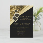 50e Jubileum Glitter Goud Kaart (Staand voorkant)