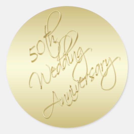 50e Jubileum Gold 1,5-inch Diameter Round Sticker (Voorkant)