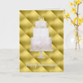 50e Jubileum Gold 3 Tier Cake Wenskaart Kaart (Gele Bloem)