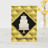50e Jubileum Gold 3Tier-cake Wenskaart Kaart (Gele Bloem)