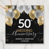 50e Jubileum Gold-ballonnen Bedankjes Labels (Voorkant)