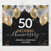 50e Jubileum Gold-ballonnen Bier Etiket (Enkel label)