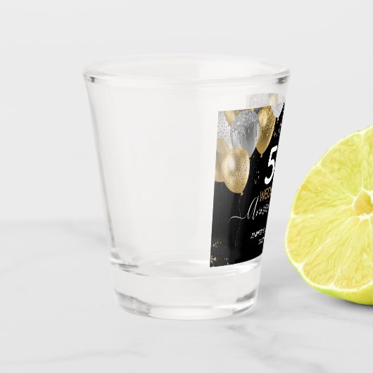50e Jubileum Gold-ballonnen Shot Glas (Links)