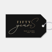 50e Jubileum Gold Black voor bruiloft Cadeaulabel (Voorkant (Horizontaal))