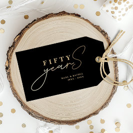50e Jubileum Gold Black voor bruiloft Cadeaulabel