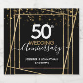 50e Jubileum Gold Border Favor Bier Etiket (Enkel label)