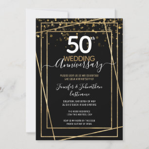 50e Jubileum Gold Border Invitations Kaart