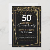 50e Jubileum Gold Border Save the Date Kaart (Voorkant)