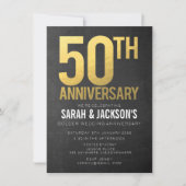 50e Jubileum Gold Chalkboard Party Kaart (Voorkant)