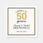 50e Jubileum Gold Cheers tot 50 jaar Servet (Voorkant)