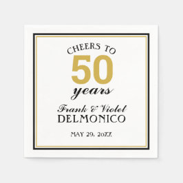 50e Jubileum Gold Cheers tot 50 jaar Servet