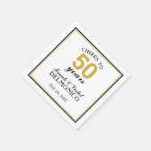 50e Jubileum Gold Cheers tot 50 jaar Servet (Hoek)