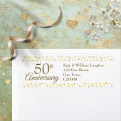 50e Jubileum Gold Confetti Return-adres Etiket