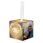 50e Jubileum Gold Diamonds Foto Keepslag Decoratie (Voorkant hoekig)